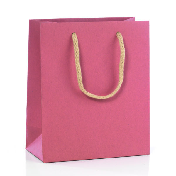 BORSA DI CARTA KRAFT FONDO PIENO CM 22X29+10 AL PZ ROSA