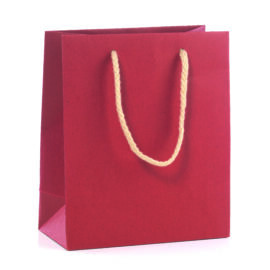 BORSA DI CARTA KRAFT FONDO PIENO CM 22X29+10 AL PZ ROSSO