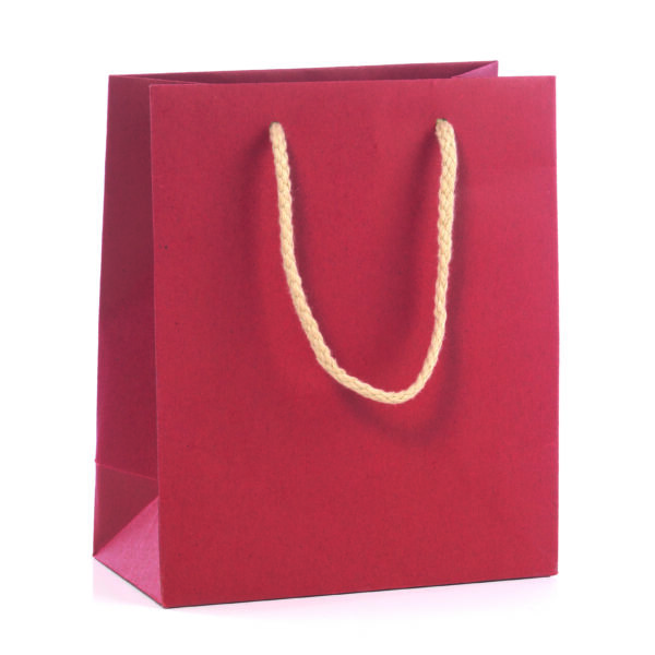 BORSA DI CARTA KRAFT FONDO PIENO CM 22X29+10 AL PZ ROSSO