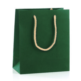 BORSA DI CARTA KRAFT FONDO PIENO CM 22X29+10 AL PZ VERDE