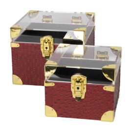 SCATOLA BURGUNDY ACRILICO /PVC PICCOLA 20X20X16CM