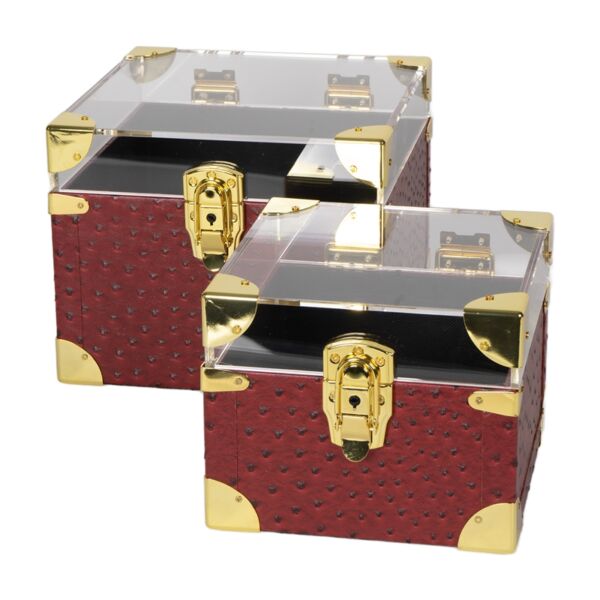 SCATOLA BURGUNDY ACRILICO /PVC GRANDE 25X25X20CM