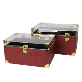 SCATOLA  BURGUNDY ACRILICO/PVC GRANDE 45X31X25CM