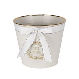 CACHE-POT BIANCO FIOCCO BIANCO D.27X23CM METALLO