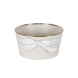 CACHE-POT BIANCO FIOCCO BIANCO D 28X14CM METALLO