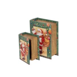 LIBRO *BABBO NATALE* LEGNO GRANDE 13X6X17CM