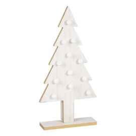 ALBERINO BIANCO C/LED H 36CM LEGNO