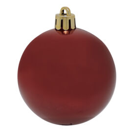 PALLINE DI NATALE IN  PLASTICA BOX 6 PZ 80 MM ROSSO