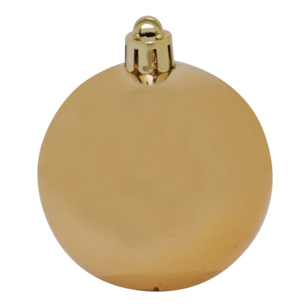 PALLINE DI NATALE IN  PLASTICA BOX 6 PZ 80 MM GOLD OPACO