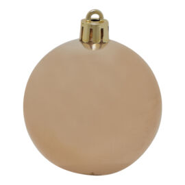 PALLINE DI NATALE IN  PLASTICA BOX 6 PZ 80 MM ORO LUCIDO