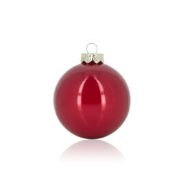 PALLINE PER ALBERO IN VETRO BOX 16  MM 80 ROSSO SCURO OPACO