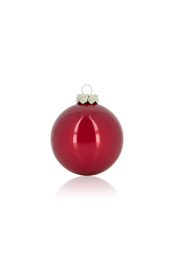 PALLINE PER ALBERO IN VETRO BOX 16  MM 80 ROSSO SCURO OPACO