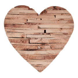 CUORE LEGNO CM 25X25X5