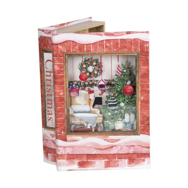 LIBRO *BABBO NATALE* C/LED LEGNO PVC 28X19X7,5