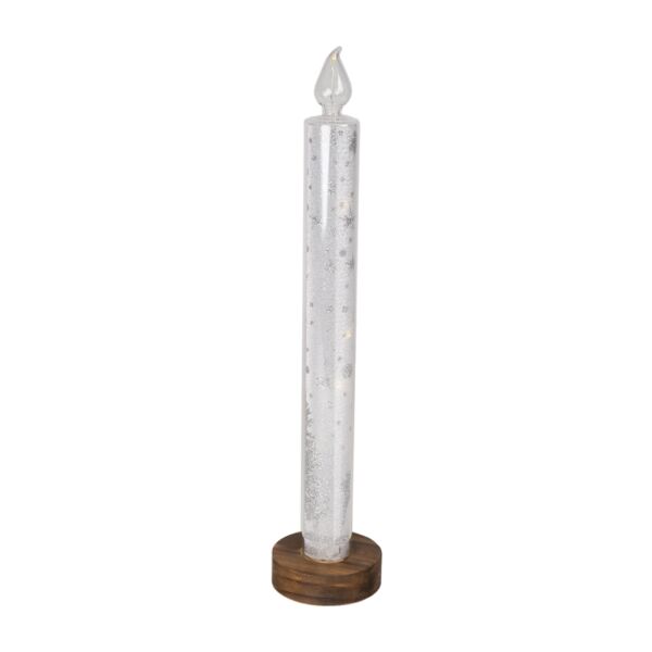 CANDELA LED C/BASE D.8X40CM VETRO