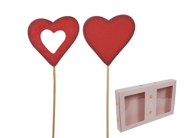 PICK CUORE APERTO/CHIUSO ROSSO PZ36 CM 5X5