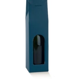 SCATOLA 1 BOTTIGLIA MM 90X90XH370 FIBRA  BLU