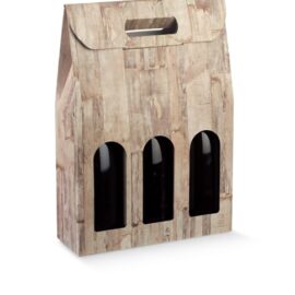 SCATOLA 3 BOTTIGLIE MM 270X90X385  WOOD