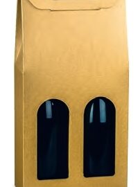 SCATOLA 2 BOTTIGLIE MM 180X90XH385 FIBRA ORO