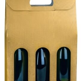 SCATOLA 3 BOTTIGLIE MM 270X90XH385 FIBRA ORO