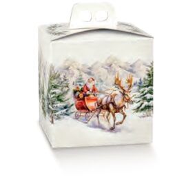 SCATOLA PANETTONE QUADRELLA MM 210X210XH220 PAESAGGIO