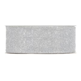 NASTRO NATALIZIO glitter net mm 63X50 mt ARGENTO