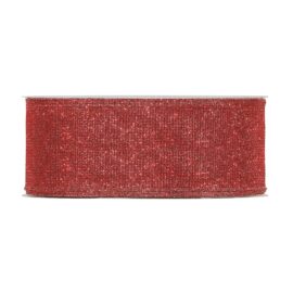 NASTRO NATALIZIO glitter net mm 63X50 mt ROSSO
