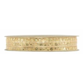 ROTOLO NASTRO ORGANZA SNOWFLAKES MM 6X25MT ORO ROTOLO NASTRO ORGANZA SNOWFLAKES MM 6X25MT ORO