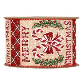 ROTOLO NASTRO MERRY CHRISTMAS WHITE CANDIES MM63X10MT ROTOLO NASTRO MERRY CHRISTMAS WHITE CANDIES MM63X10MT