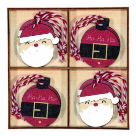 DECORAZIONI LEGNO SANTA & BALL ( 8PZ) CM 4,5 CM 2,5XH4,5 DECORAZIONI LEGNO SANTA & BALL ( 8PZ) CM 4,5 CM 2,5XH4,5
